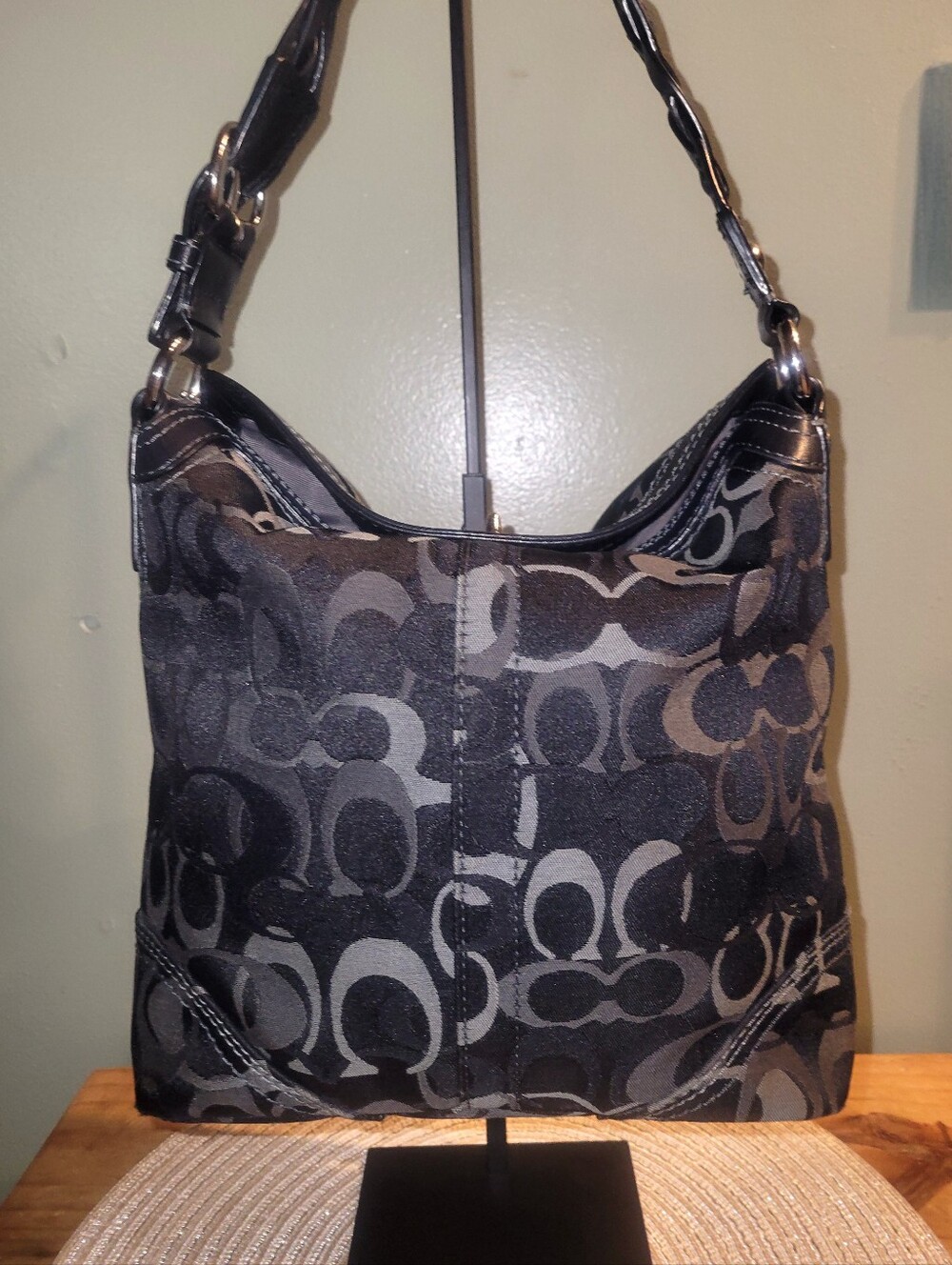 Coach Chelsea Optic Signature Turn-Lock Hobo Shoulder Bag 2007